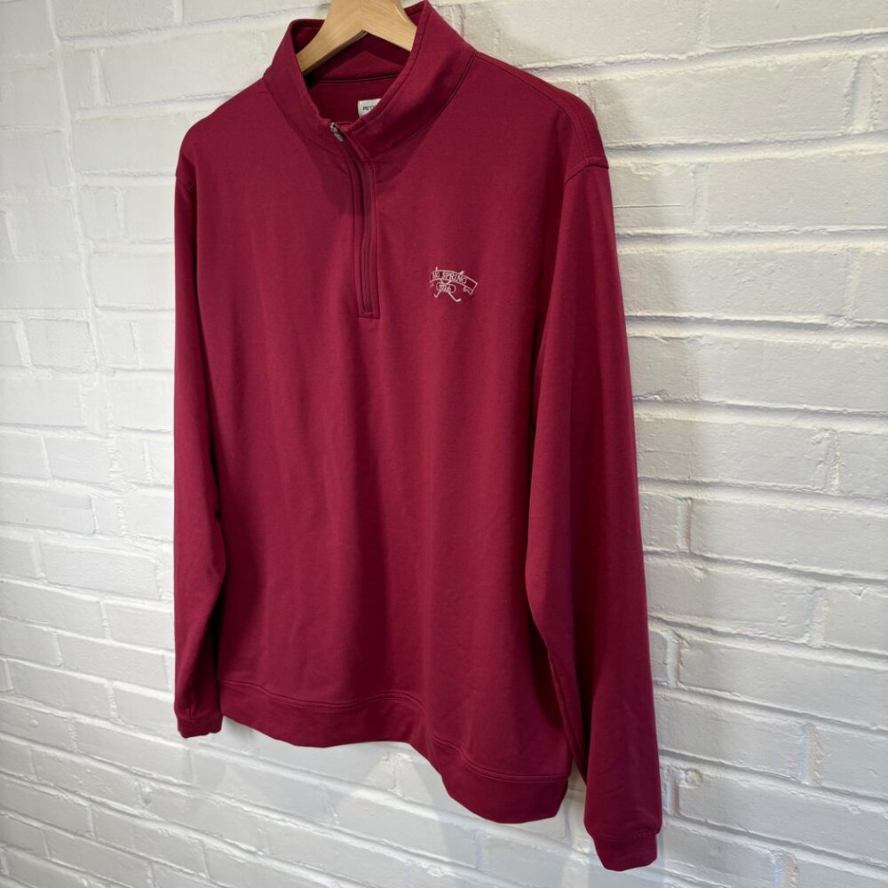Peter Millar Performance 1/4 Pullover Maroon Big … - image 3